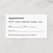 Classy Dentist Termine Business Cards Visitenkarte (Rückseite)