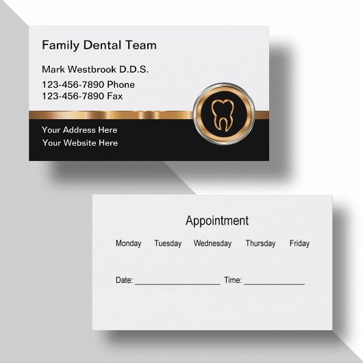 Classy Dentist Termine Business Cards Visitenkarte