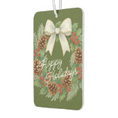 Classy Dezemberkranz mit weißem Bow-Urlaub Autolufterfrischer (Links)