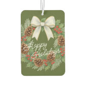 Classy Dezemberkranz mit weißem Bow-Urlaub Autolufterfrischer (Rückseite)