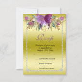 Classy Diamond Glitzer Wasserfarben Blume Geburtst RSVP Karte (Vorderseite)