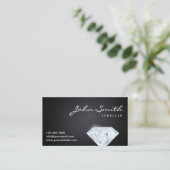 Classy Diamond Jeweler Dark Business Card Visitenkarte (Stehend Vorderseite)