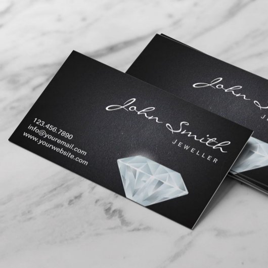 Classy Diamond Jeweler Dark Business Card Visitenkarte