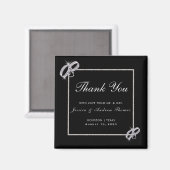 Classy Diamond Silver Wedding Rings Wedding Magnet (Vorderseite/Rückseite)