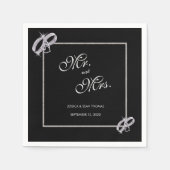 Classy Diamond Silver Wedding Rings Wedding Serviette (Vorderseite)