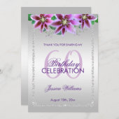 Classy Diamonds & Blume Geburtstag Dankeskarte (Vorne/Hinten)