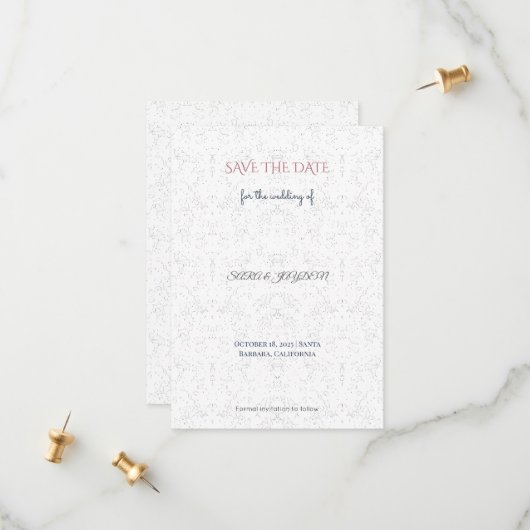 Classy Digital Save the Date | Rustikal Boho (Vorderseite/Rückseite Beispiel)
