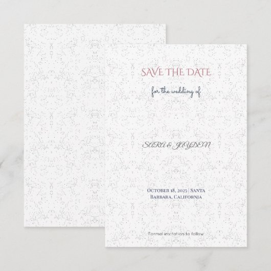 Classy Digital Save the Date | Rustikal Boho (Vorne/Hinten)