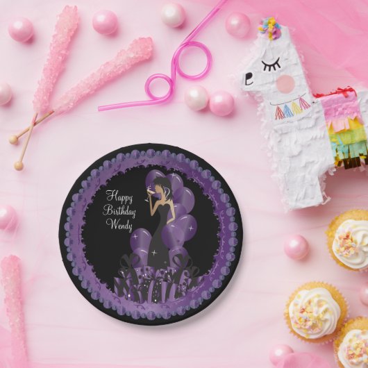 Classy Diva Girl's Party | Personalisiere | Lila Pappteller (Party)