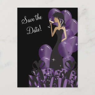 Classy Diva Girl's Party   Save The Date Ankündigungspostkarte