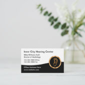 Classy Doctor of Audiology Hearing Business Cards Visitenkarte (Stehend Vorderseite)