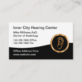 Classy Doctor of Audiology Hearing Business Cards Visitenkarte (Vorderseite)
