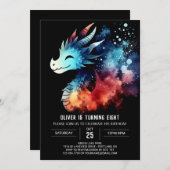 Classy Dragon Birthday Digital Einladung (Vorne/Hinten)