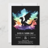 Classy Dragon Birthday Printable Einladung (Vorderseite)