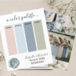 Classy dusty Blue Blush Pink Wedding Farben Palett<br><div class="desc">Classy dusty Blue Blush Pink Wedding Farben Palette Karte 2024</div>