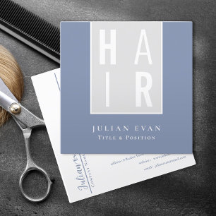 Classy Dusty Blue Hairdresser Business Card Quadratische Visitenkarte