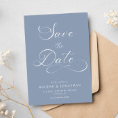 Classy Dusty Blue Minimalistisch Elegante Hochzeit Save The Date