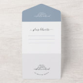Classy Dusty Blue UAWG QR Code Wedding All In One Einladung (Außenbereich)