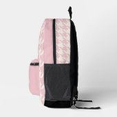 Classy Dusty Rose Blush Pink Hahnentrittmuster Mus Bedruckter Rucksack (Rechts)