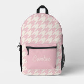 Classy Dusty Rose Blush Pink Hahnentrittmuster Mus Bedruckter Rucksack (Vorderseite)