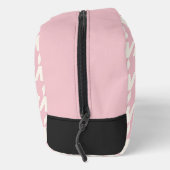 Classy Dusty Rose Blush Pink Hahnentrittmuster Mus Waschbeutel (Rechts)