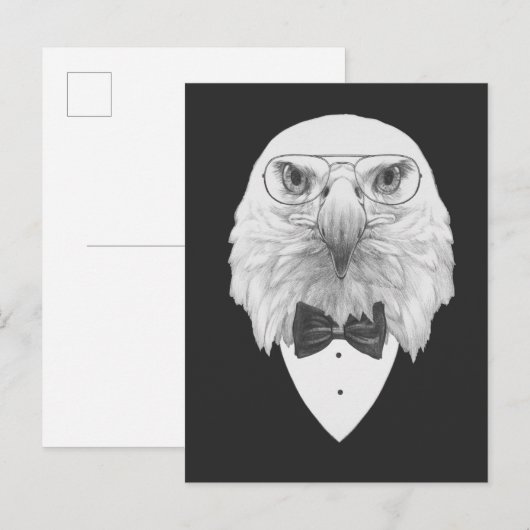 Classy Eagle Portrait Postkarte (Vorne/Hinten)