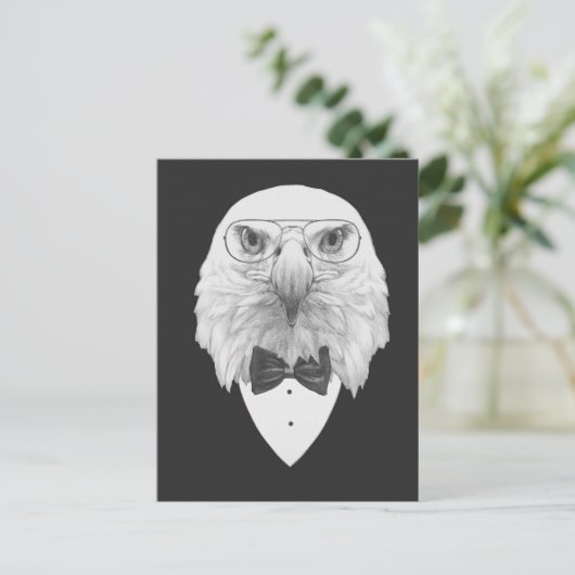Classy Eagle Portrait Postkarte (Stehend Vorderseite)