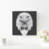Classy Eagle Portrait Quadratische Wanduhr (Zuhause)