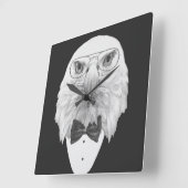 Classy Eagle Portrait Quadratische Wanduhr (Winkel)