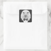 Classy Eagle Portrait Quadratischer Aufkleber (Tasche)