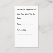 Classy Editable Dentin Termine Business Cards Visitenkarte (Rückseite)