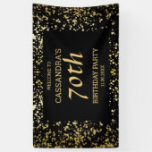 Classy Egypt Gold Sprinkles Black Birthday Banner (Vertikal)