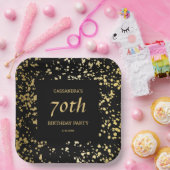Classy Egypt Gold Sprinkles Black Birthday Pappteller (Party)