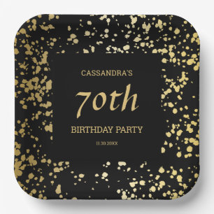 Classy Egypt Gold Sprinkles Black Birthday Pappteller