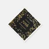 Classy Egypt Gold Sprinkles Black Birthday Serviette (Ecke)