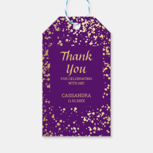 Classy Egypt Gold Sprinkles Lila Danke Geschenkanhänger