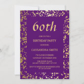 Classy Egypt Gold Sprinkles Lila Geburtstag Einladung (Vorderseite)