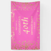 Classy Egypt Gold Sprinkles Rosa Geburtstag Banner (Vertikal)