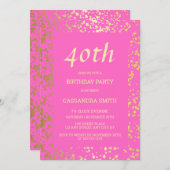 Classy Egypt Gold Sprinkles Rosa Geburtstag Einladung (Vorne/Hinten)