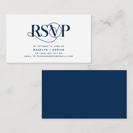 Classy Elegance, Navy Blue Script, UAWG Response Begleitkarte (Vorne/Hinten)