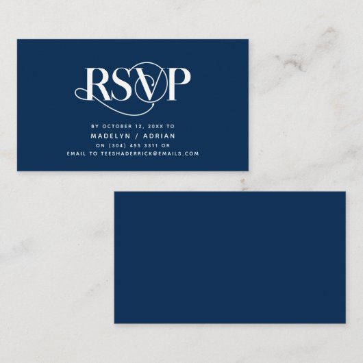 Classy Elegance, Navy Blue Script, UAWG Response Begleitkarte (Vorne/Hinten)