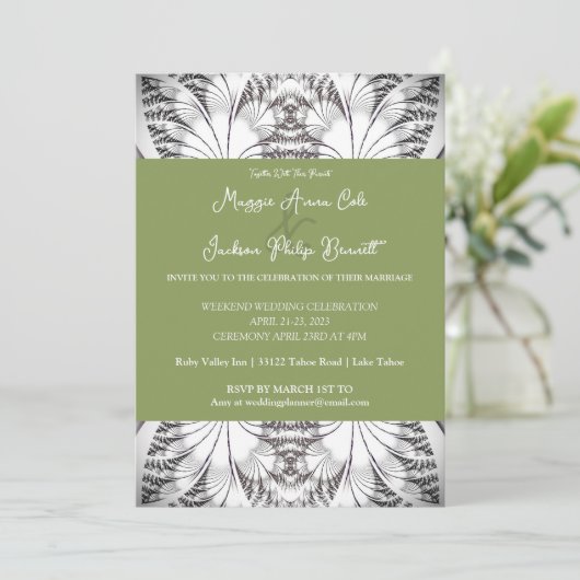 Classy Elegance Wedding Einladung (Stehend Vorderseite)