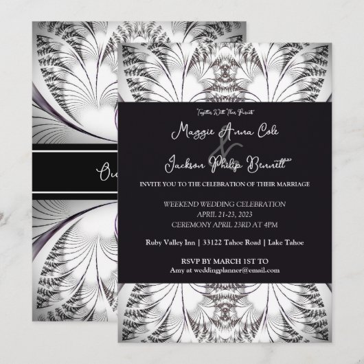 Classy Elegance Wedding Einladung (Vorne/Hinten)