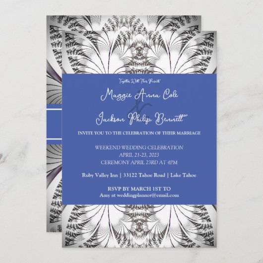 Classy Elegance Wedding Einladung (Vorne/Hinten)