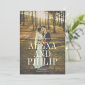 Classy Elegant Big Foto Wedding Einladung (Stehend Vorderseite)