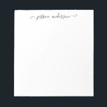 Classy Elegant Black Gray Girl Notizblock<br><div class="desc">Classy Elegant Black Gray Feminine Girly Script Notepad Sie können einfach die Farbe des Textes mit dem 'Anpassen' Tool anpassen oder können sich mit mir in Verbindung setzen. Mit diesem Artikel können Sie zwei Namen "Allison & Matthew", einen Namen "Kennedy", einen Familiennamen ("The Kennedys") oder Ihren Namen ("Allison Kennedy") verwenden....</div>