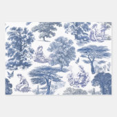 Classy Elegant Blue Country Toile Geschenkpapier Set (Vorderseite 2)