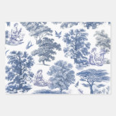 Classy Elegant Blue Country Toile Geschenkpapier Set (Vorderseite)