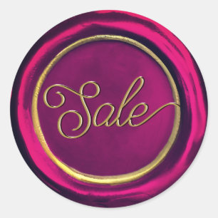 Classy Elegant Burgundy Gold Sale Wax Siegel Stick Runder Aufkleber