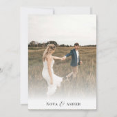 Classy Elegant Foto Overlay QR Code Hochzeit Einladung (Rückseite)